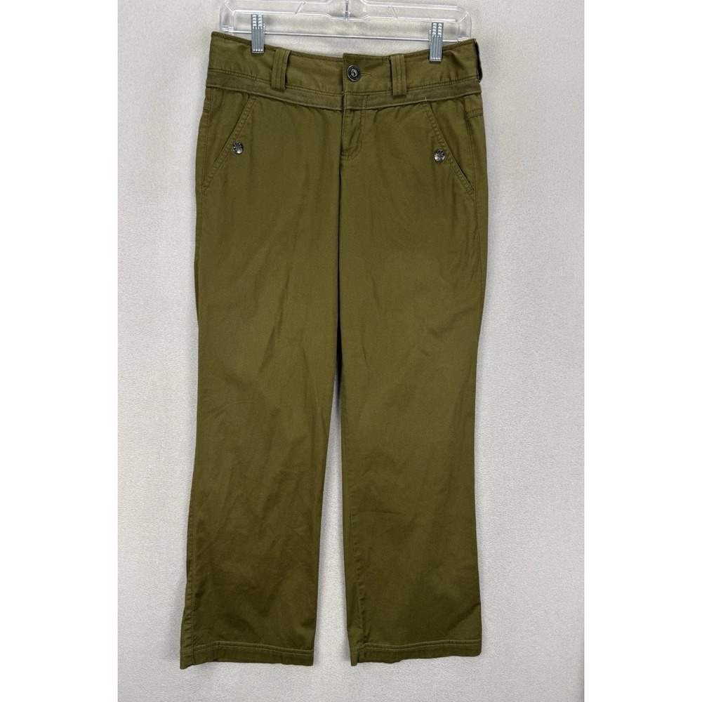 Athleta Women's Sz 29x28.5 Earth Green Beach Outdoor Cropped‎ Drawstrings Pants